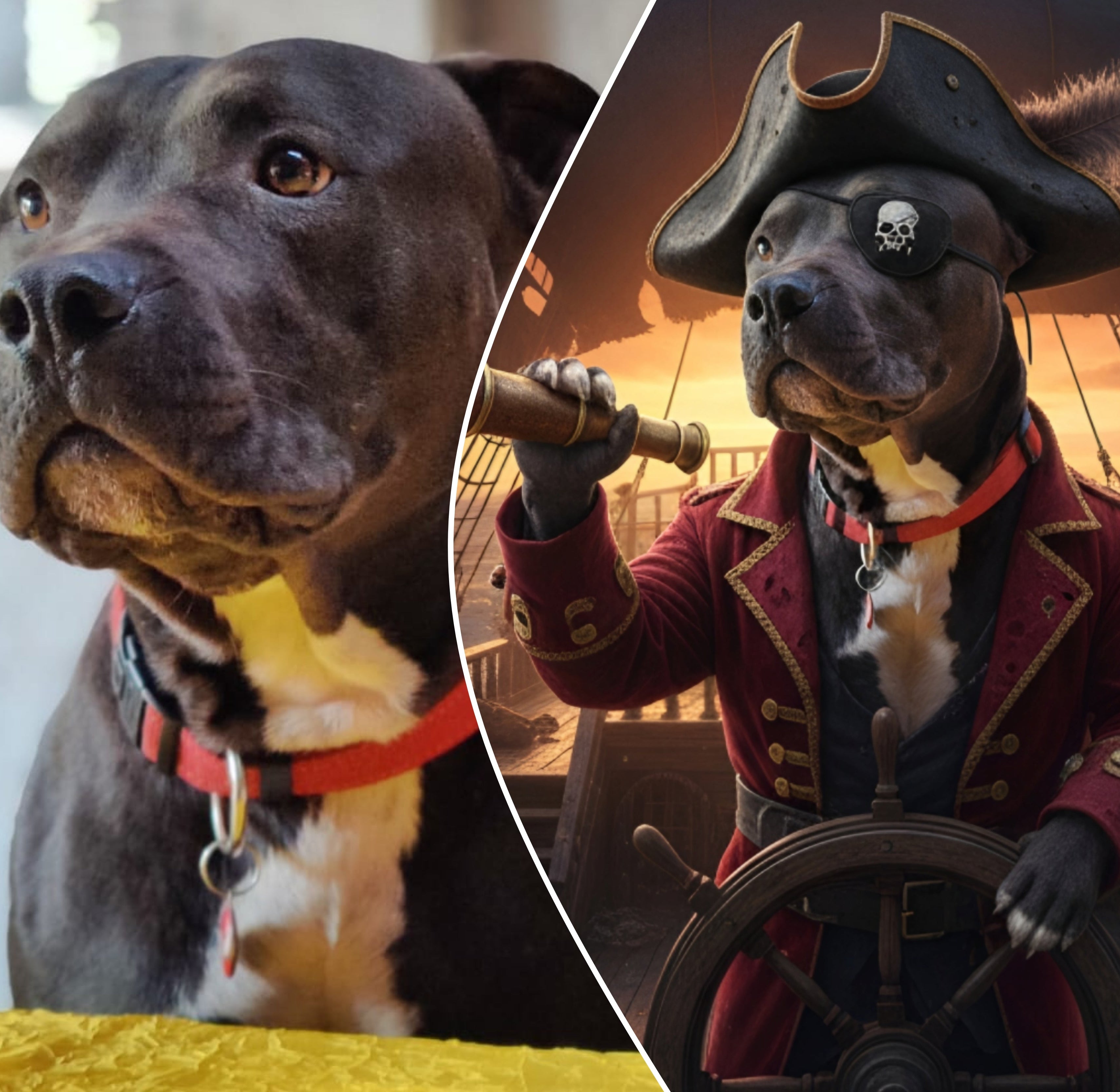 Custom superhero dog portrait on blocked canvas South Africa