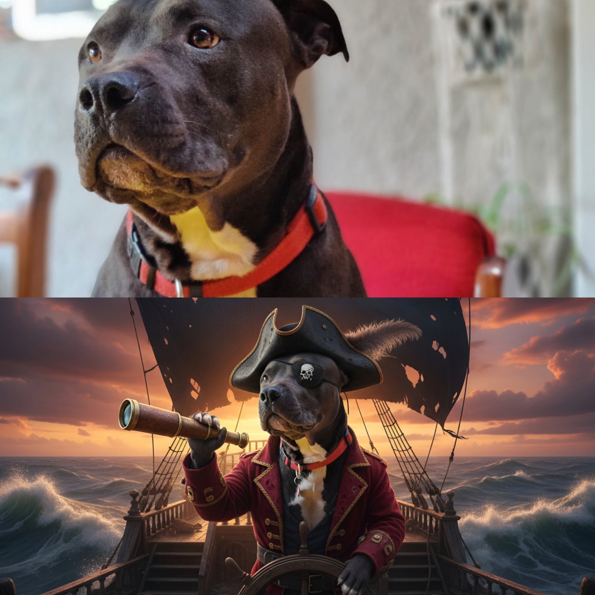 Custom superhero dog portrait on blocked canvas South Africa