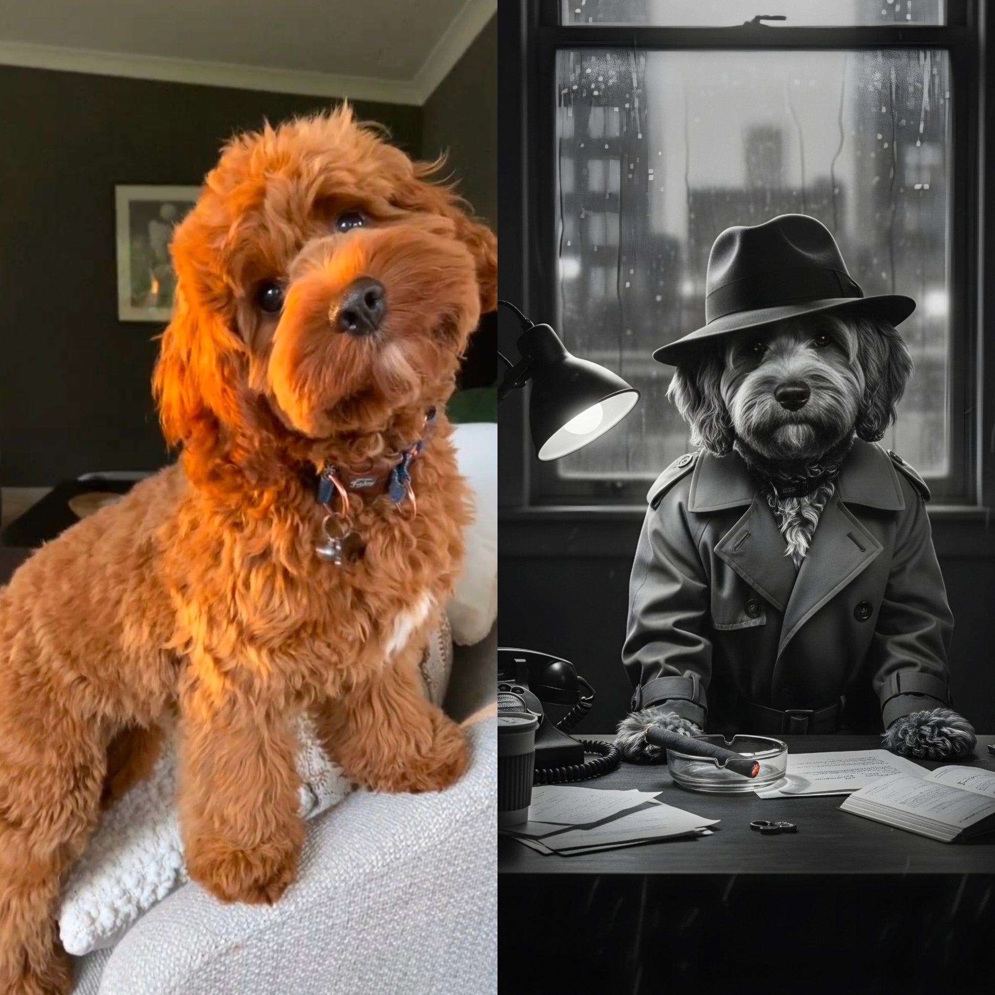 Custom superhero dog portrait on blocked canvas South Africa