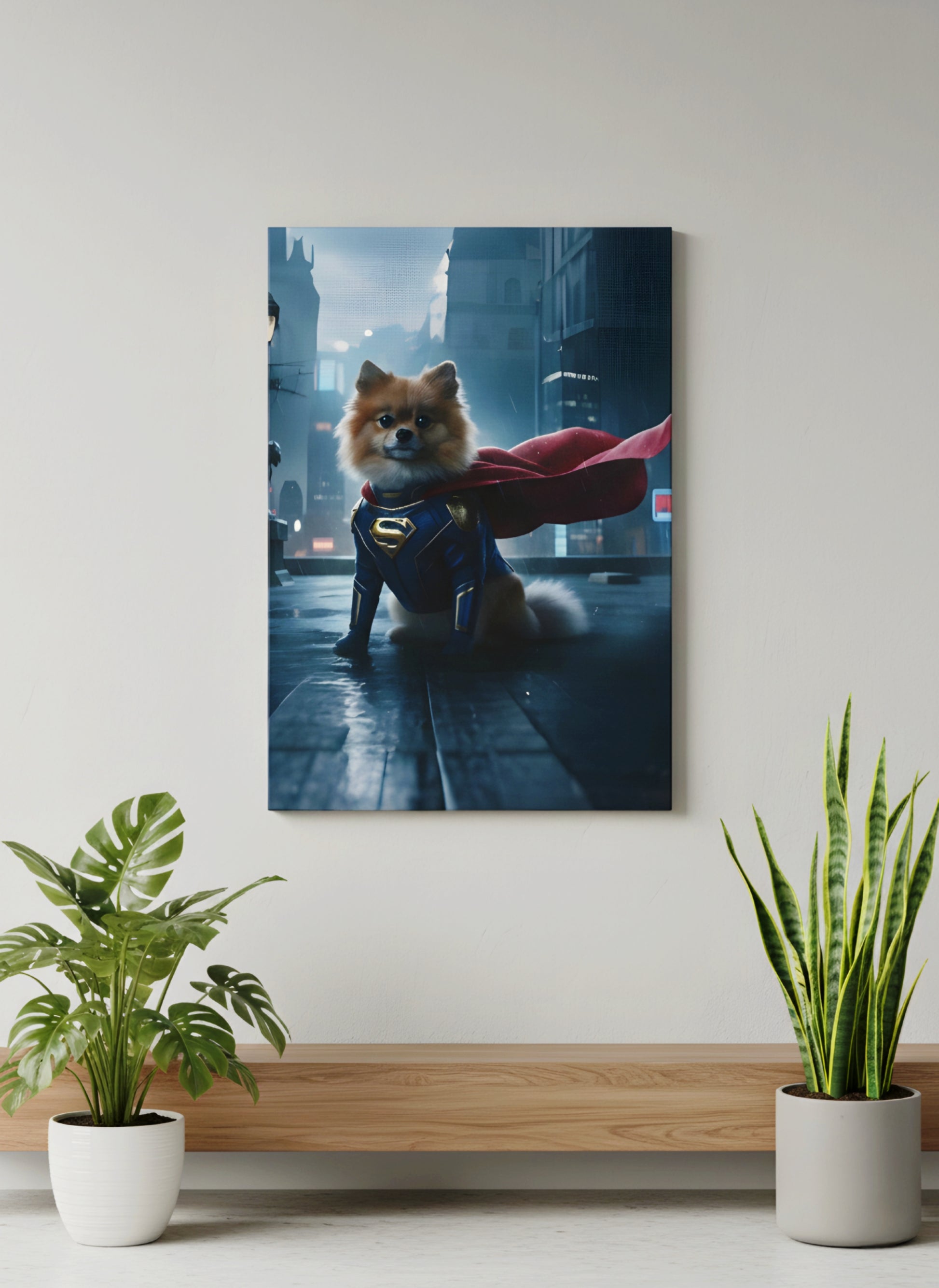 Premium professional blocked canvas print on a sturdy wooden frame for custom photos and portraits