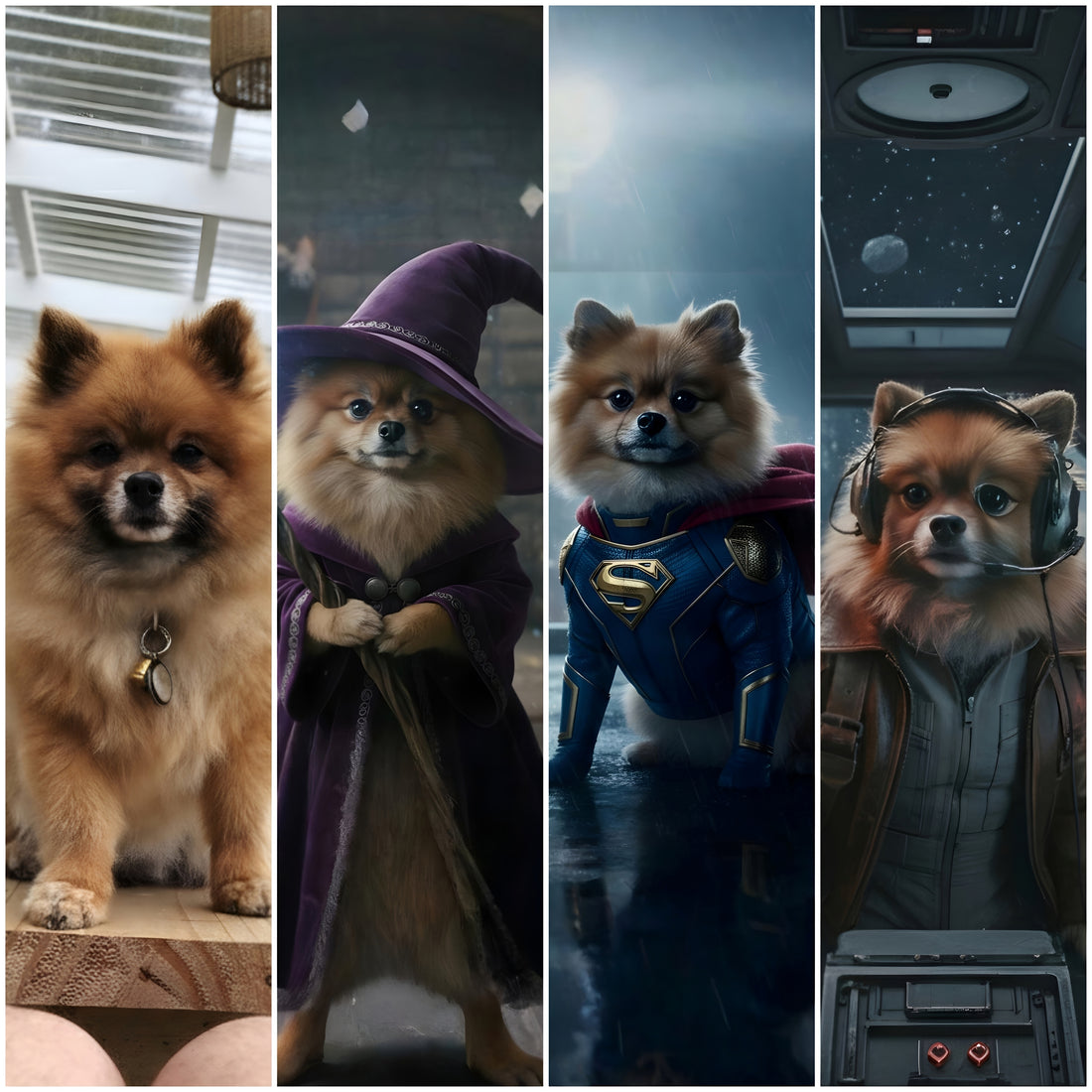 Custom superhero dog portrait on blocked canvas South Africa